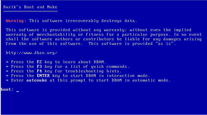 DBAN (Darik's Boot and Nuke)